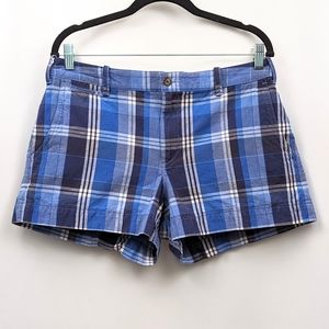 Polo Ralph Lauren Chino Shorts Plaid Cotton and Linen Blue/Navy 3" inseam size 8